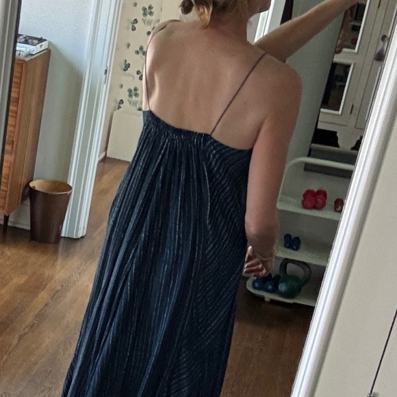 Tilla Indigo with stripe pattern spaghetti strap sundress - Picture 3 of 6